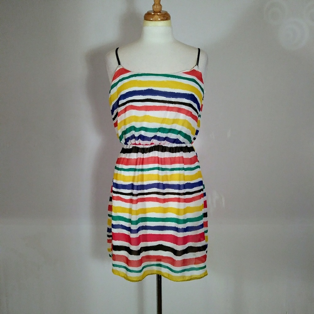 Hot Tempered striped sleeveless dress.Large. B33
